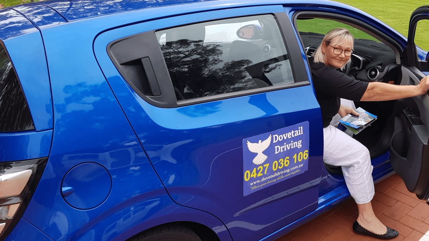 Lisa Archer with her dual-control car